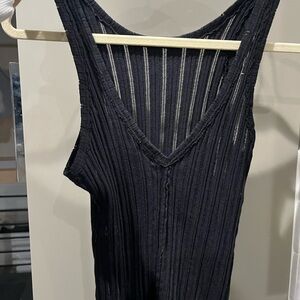 Black Ribbed Tank Top no size tag